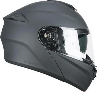 CGM 568A BER MONO ÇENE AÇILIR MOTOSİKLET KASKI ANTRASIT / L