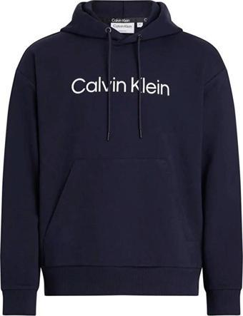 Calvin Klein Erkek Lacivert Hero Logo Rahat Sweatshirt