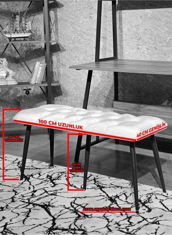 Krom Metal Yeşil Oturaklı Sivriltme Ayaklı Babyface Puf & Bench & Oturak