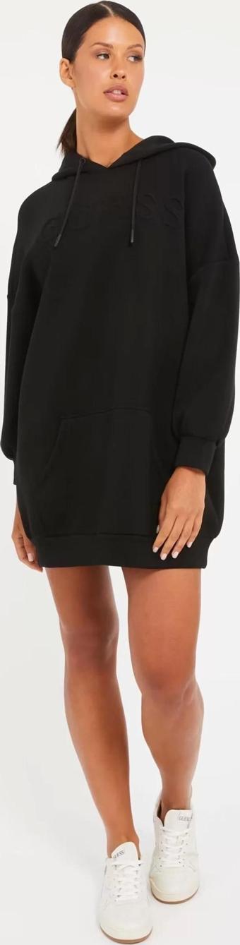 Guess Kadın Gofre Logolu Sweatshirt Elbise