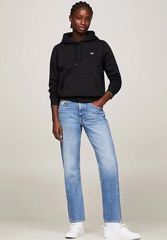 Tommy Hilfiger Kadın Siyah Kapüşonlu Sweatshirt