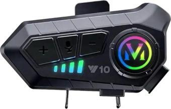 Kask Kulaklık Y10 intercom Rgb Işıklı Motosiklet Otomotik Cevaplama