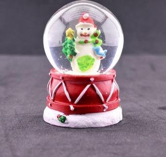 Sevgiliye Yeni Yıl Hediyesi 2025 Kardan Adam Temalı Mini Boy Işıklı Yılbaşı Kar Küresi 6.5 cm