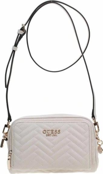 Guess Kadın Krem Anning Kapitoneli Mini Çapraz Çanta