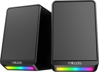Mikado MD-178 2.0 3W*2 Siyah RGB Aydınlatmalı USB + 3.5mm USB 5V Hoparlör