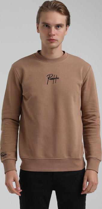 New World Polo Bisiklet Yaka Camel Slim Fit Sweatshirt 22FWM60129