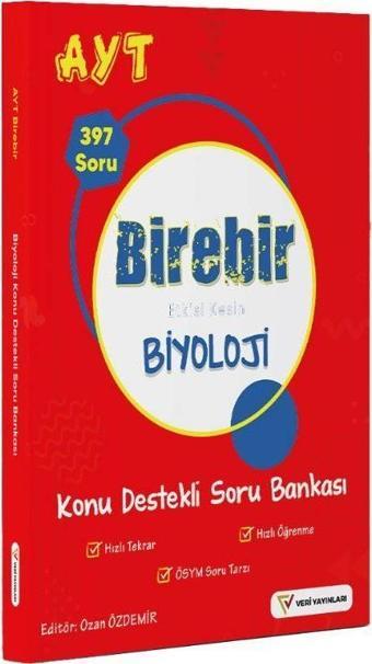 YKS AYT Birebir Etkisi Kesin Biyoloji Konu Destekli Soru Bankası - Veri Yayınları