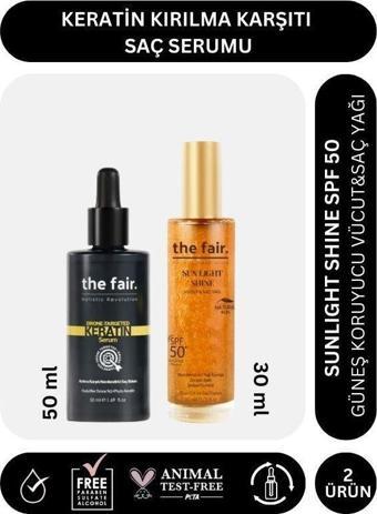 the fair. Keratin Kırılma Karşıtı Saç Serum 50 ml ve Shine SPF 50 Güneş Koruyucu Saç Yağı 30 ml