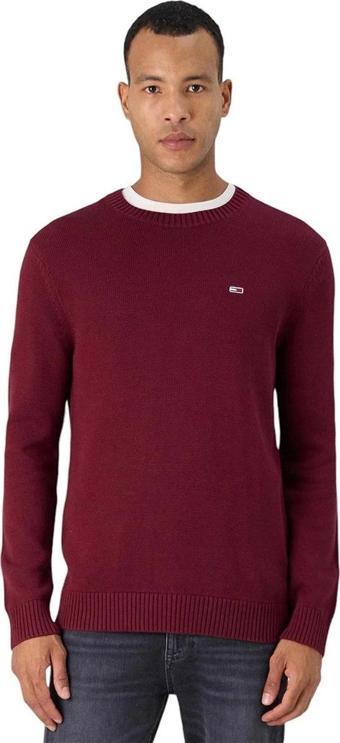 Tommy Jeans Erkek Bordo Kazak