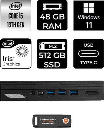 Msı Pro Dp10 Intel Core İ5 1340P 48Gb 512Gb Ssd W11H Mini Pc & Per4 Usb Bellek 13M002Eup342