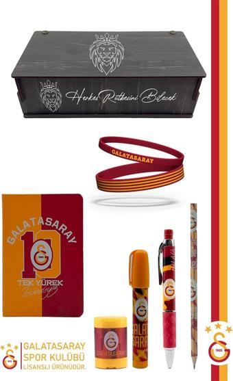 Galatasaray Orijinal Lisanslı Kalem Bileklik Bloknot Kalemtıraş Silgi Hediyelik Set