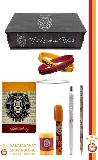 Galatasaray Orijinal Lisanslı Kalem Bileklik Bloknot Kalemtıraş Silgi Hediyelik Set