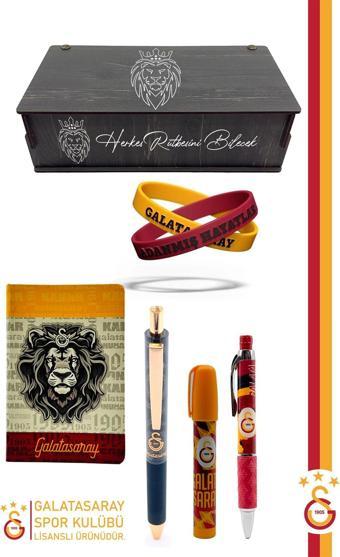 Galatasaray Orijinal Lisanslı Premium Kalem Bileklik Bloknot Silgi Hediyelik Set