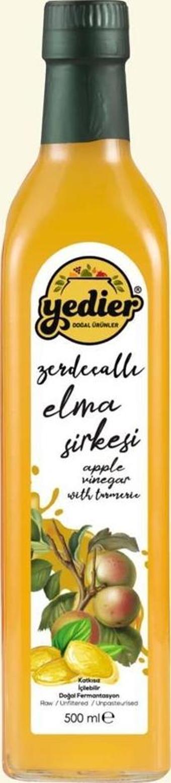 İçilebilir Doğal Fermantasyon Katkısız Zerdeçallı Elma Sirkesi 500ml