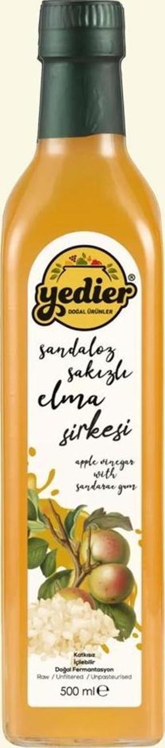 İçilebilir Doğal Fermantasyon Katkısız Sandaloz Sakızlı Elma Sirkesi 500ml 