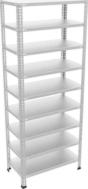 9 Katlı Galvaniz Çelik Raf. Depo, Kiler, Dosya Rafı 0.70 Mm