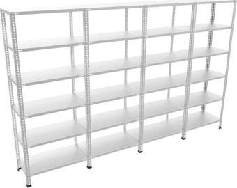 6 Katlı 4’lü Bitişik Galvaniz Çelik Raf. Depo, Dosya Raf