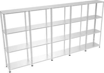 4 Katlı 5’li Bitişik Galvaniz Çelik Raf. Depo, Dosya Rafı