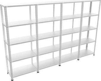 5 Katlı 4’lü Bitişik Galvaniz Çelik Raf. Depo, Dosya Raf