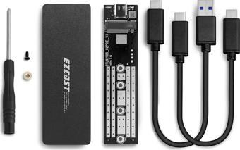 Ezcast M.2 NVME SSD DESTEKLİ USB 3.1 TYPE-C SSD HARDDISK KUTUSU SABİT SÜRÜCÜ MUHAFAZASI