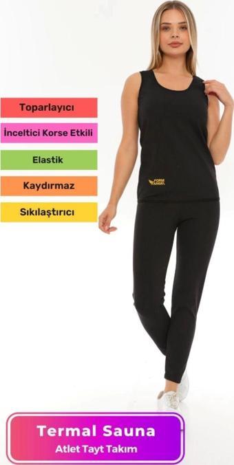 Özel Üretim Zayıflama İncelme Yağ Yakma Terleme Sauna Termal Kısa Kollu Kadın Atlet Tayt Takım