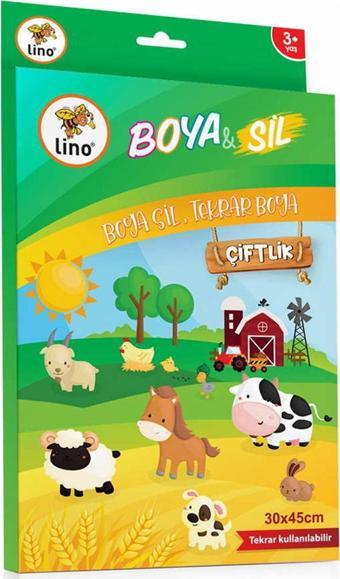 Lino Boyama Kitabı Boya Sil Aktivite Matı Çiftlik Silinebilir Bs-2001