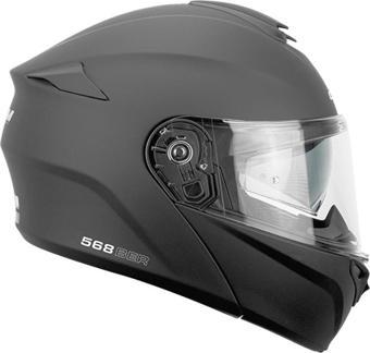 CGM 568A BER MONO ÇENE AÇILIR MOTOSİKLET KASKI SİYAH / S
