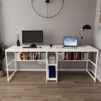 Deconode Fusion Çift Kişilik Raflı Çalışma Masası