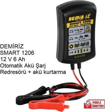 DEMİRİZ SMART 1206 12 V 6 Ah Otomatik Akü Şarj Redresörü + akü kurtarma