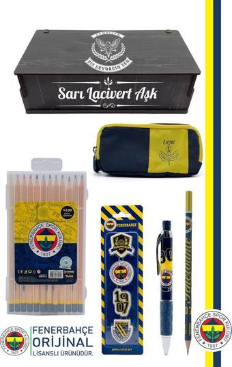 Fenerbahçe Orijinal Lisanslı Kalem Kalemlik Kuru Boya Silgi Hediyelik Set