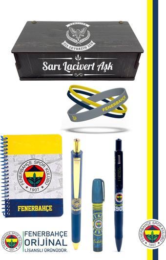 Fenerbahçe Orijinal Lisanslı Premium Kalem Bileklik Bloknot Silgi Hediyelik Set