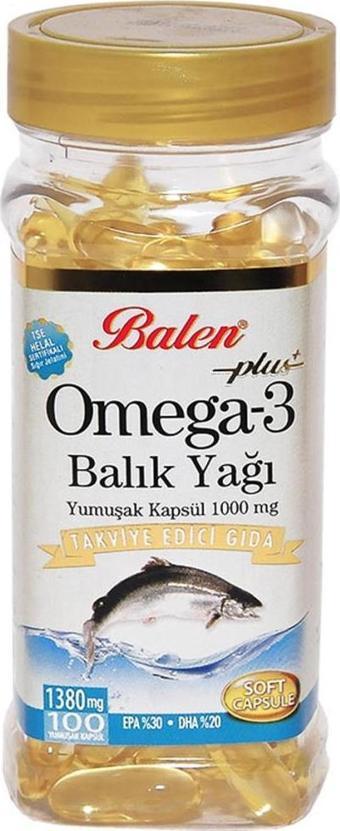 Balen Plus+ Omega-3 Balık Yağı Yumuşak Kapsülü 1380mg 100 Kapsül