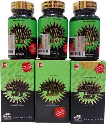 V-Pills Gold Bitkisel 60 Kapsül Orijinal Bandrollü 3 Adet Kutu