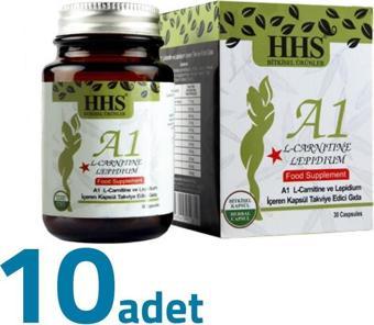 HHS A1 L-Carnitine Lepidium A+1 Bitkisel 30 Kapsül X 10Adet Kutu