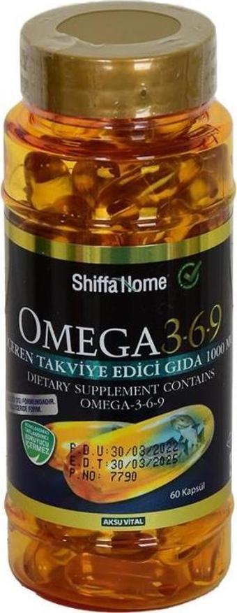 Aksuvital Shiffa Home Omega 3-6-9 1000MG DHA+EPA 550MG 60 Kapsül