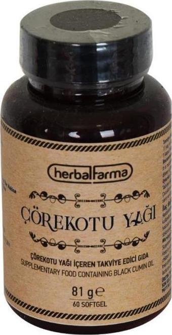 Herbalfarma Çörek Otu Yağı Yumuşak Kapsülü 81 GR 60 Adet Softgel