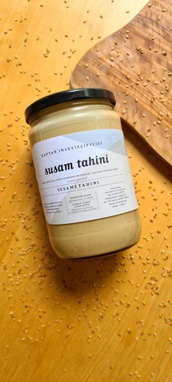 Kaptanın Ceviz Çiftliği Yerli Gökova Susam Tahini Glütensiz - Vegan - Sağlıklı Yağ Kaynağı 650 g