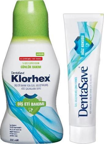 Dentasave Klorhex Günlük Bakım Ağız Çalkalama Suyu 300 ml Diş Macunu Çinko 75 ml