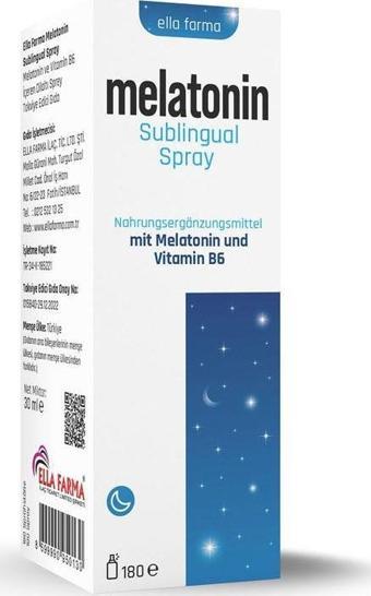 Melatonin Dilaltı Spreyi 30 ML Ella Farma