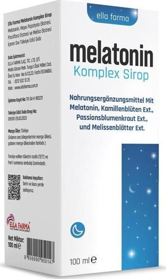 Melatonin Komplex Sirop 100 ML (Ella Farma)