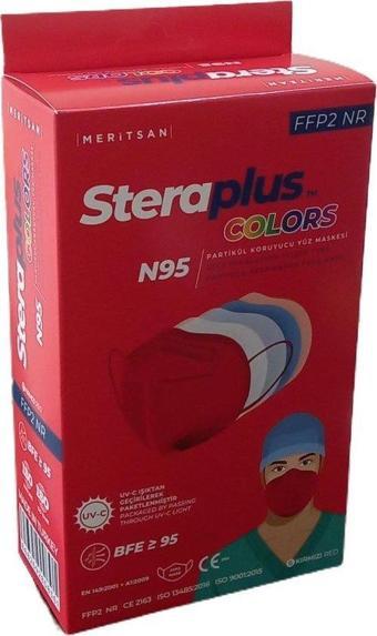 Steraplus Colors Ffp2 5 Katmanlı Telli N95 Maske 10'Lu - Kırmızı