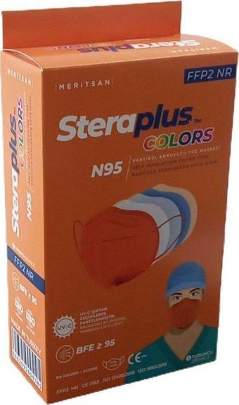 Steraplus Colors Ffp2 5 Katmanlı Telli N95 Maske 10'Lu - Turuncu