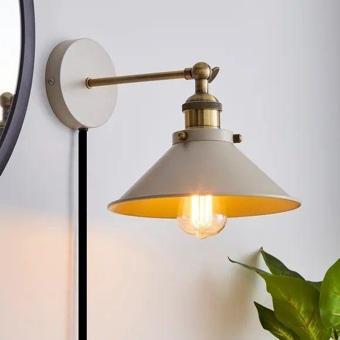 Rsylight Retro Metal Beyaz Kablolu Anahtarlı Rustik Duvar Aplik Çap:30 cm