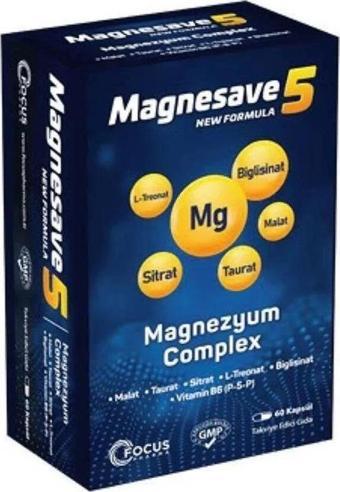 Focus Pharma Magnesave5 Magnezyum Complex 60 Kapsül