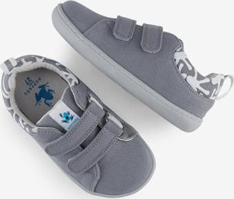 Hopfrög Smart Walker Recycled Canvas Eco Gri Barefoot Çocuk Ayakkabı