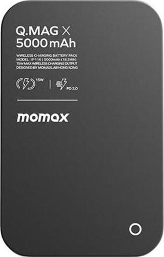 Momax IP116 Q.Mag X 5000Mah Magsafe Taşınabilir Powerbank Siyah