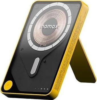 Momax 1-Power X Pro 5000mah Dahili Usb-C Kablolu Manyetik Kablosuz Powerbank Sarı