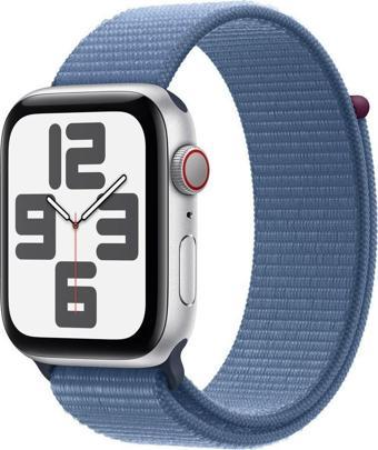 Apple Watch Se Gps + Cellular 44Mm Gümüş Alüminyum Kasa Ve Buz Mavisi Spor Loop
