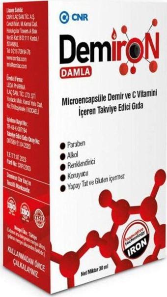 Cnr Organic Demiron Damla 30Ml