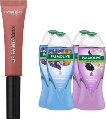 Palmolive Moments Nemlendirici Duş Jeli 500 Ml X 4 Adet + Loreal Paris Infaillible Lip Paint Matte 201 Ruj